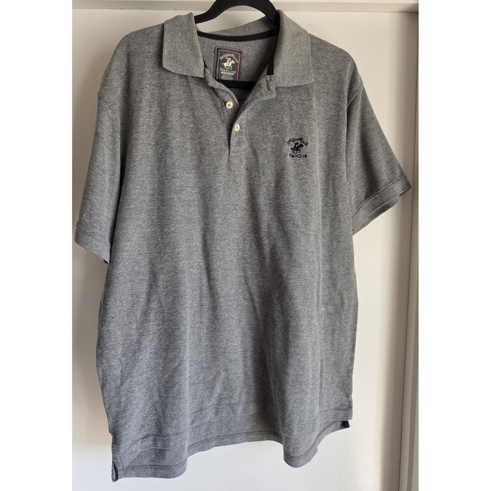 Beverly Hills Polo Club Shirt XL Gray Short Sleeve Classic Casual Top
